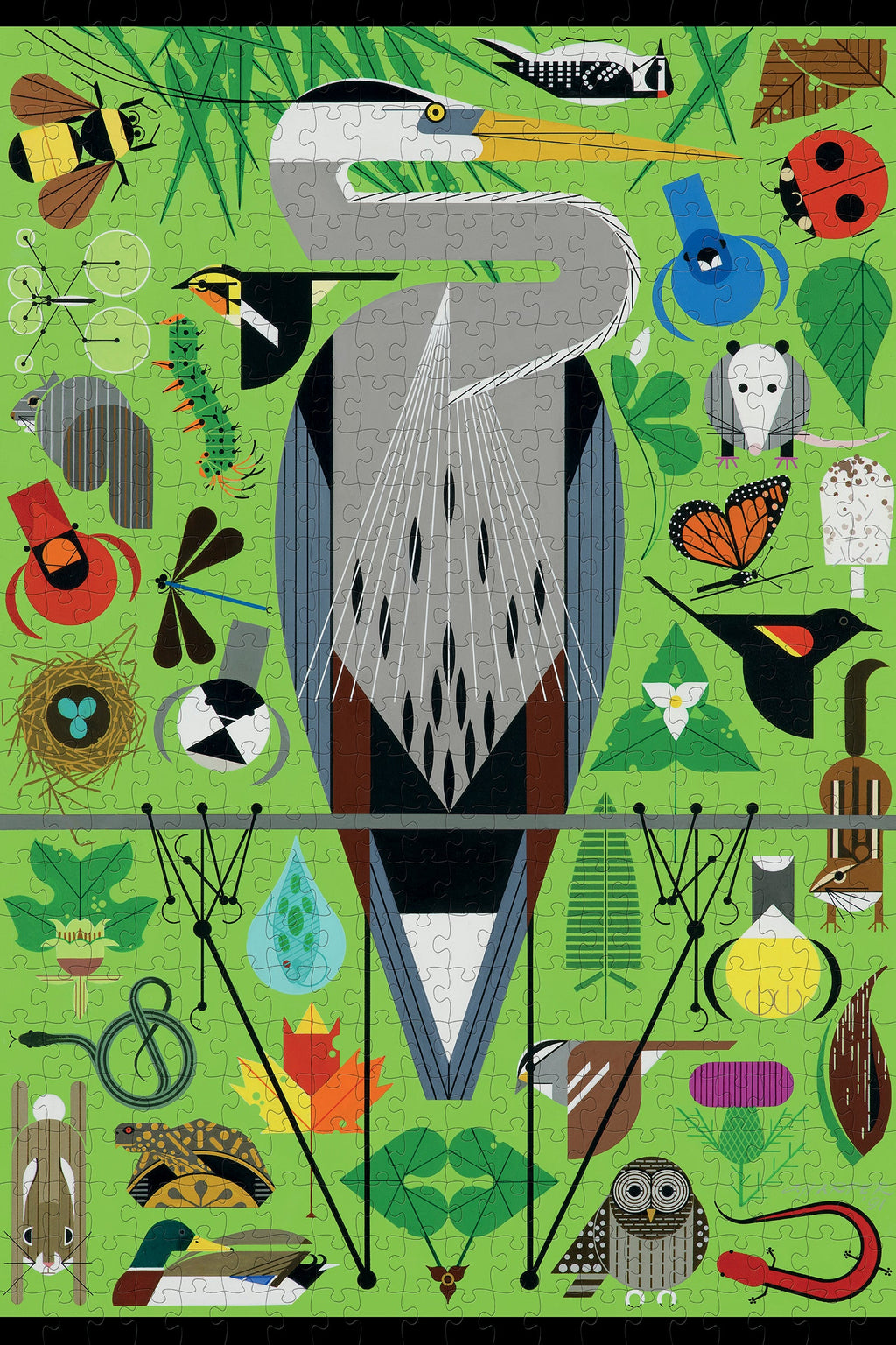 Made up: Secret Sanctuary by Charley Harper – 500 Piece Jigsaw Puzzle (Pomegranate)