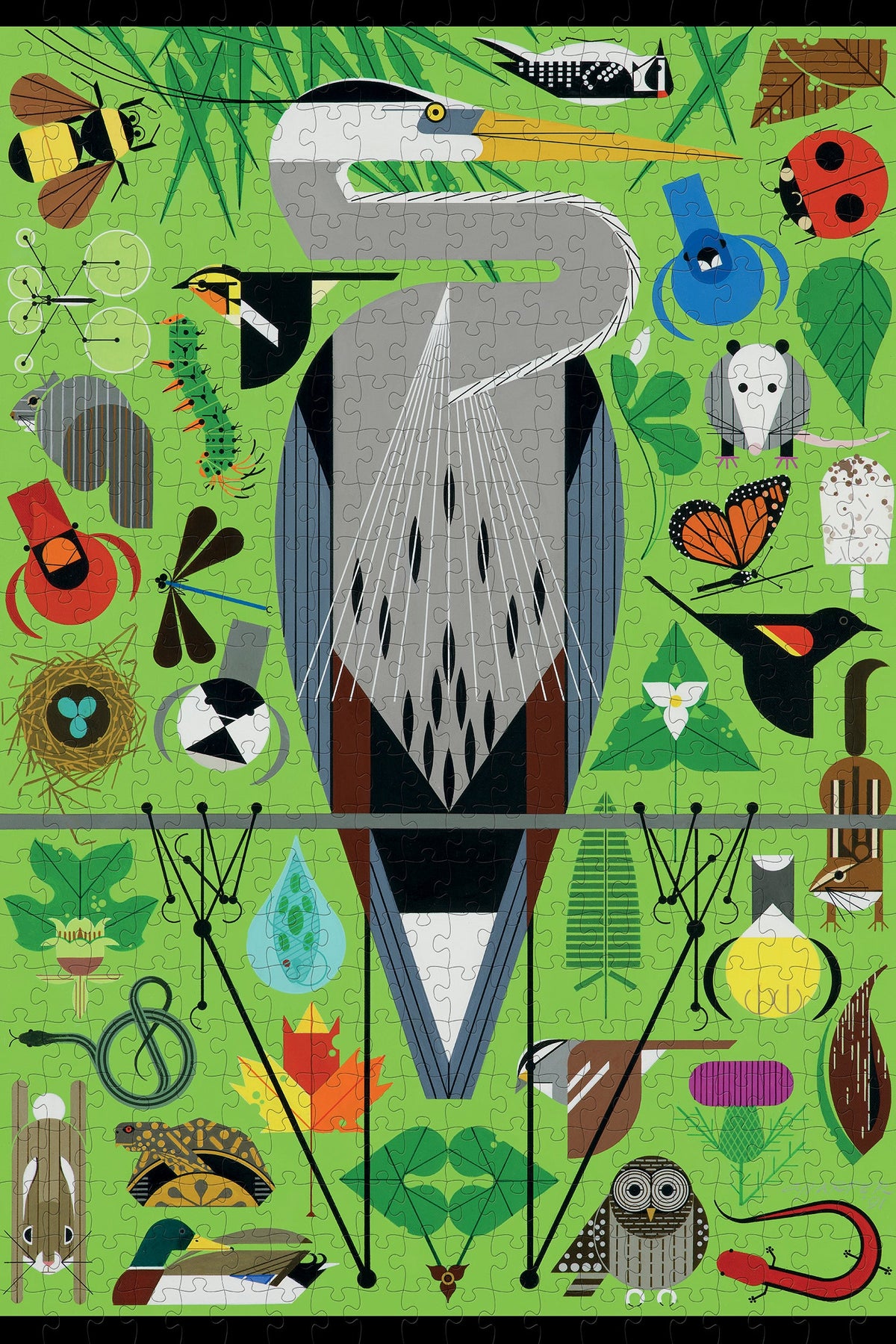 Made up: Secret Sanctuary by Charley Harper – 500 Piece Jigsaw Puzzle (Pomegranate)