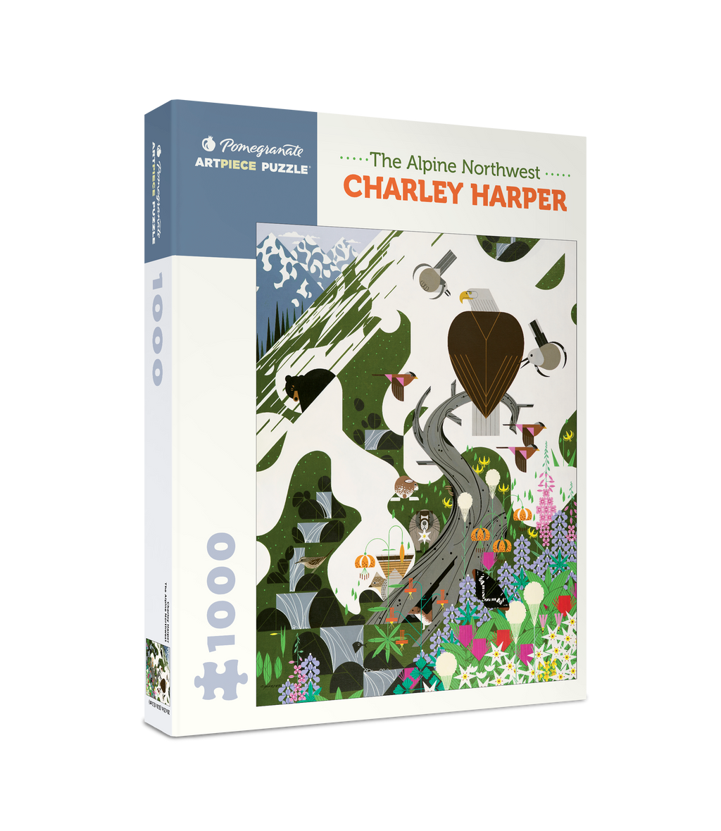 Box, turned right: The Alpine Northwest by Charley Harper – 1000 Piece Jigsaw Puzzle (Pomegranate)