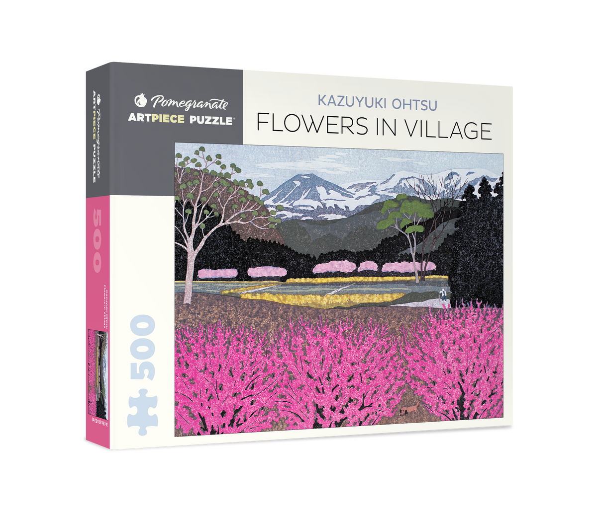 Box, turned right: Flowers in Village by Kazuyuki Ohtsu – 500 Piece Jigsaw Puzzle (Pomegranate)