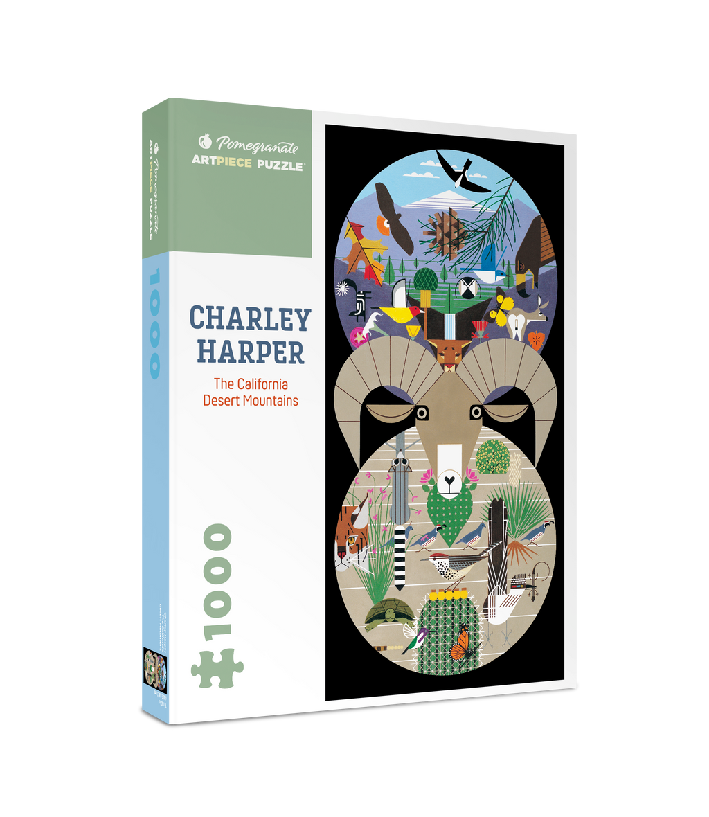 Box, turned right: The California Desert Mountains by Charley Harper – 1000 Piece Jigsaw Puzzle (Pomegranate)