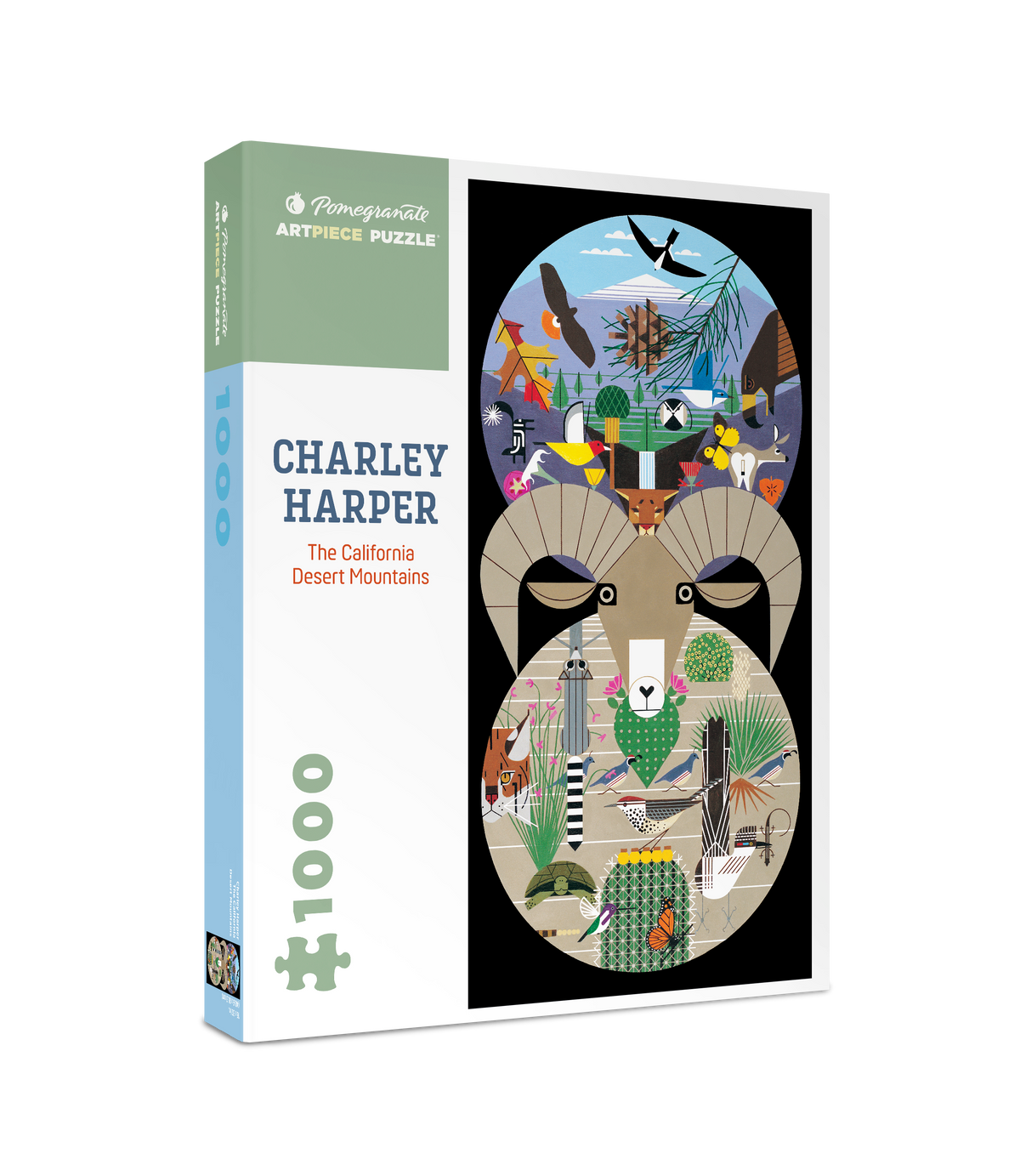 Box, turned right: The California Desert Mountains by Charley Harper – 1000 Piece Jigsaw Puzzle (Pomegranate)
