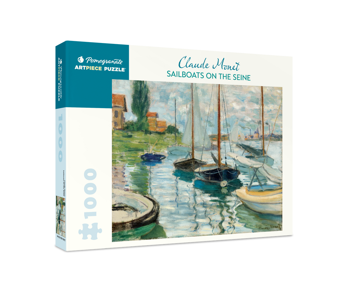Box, turned right: Sailboats on the Seine by Claude Monet – 1000 Piece Jigsaw Puzzle (Pomegranate)