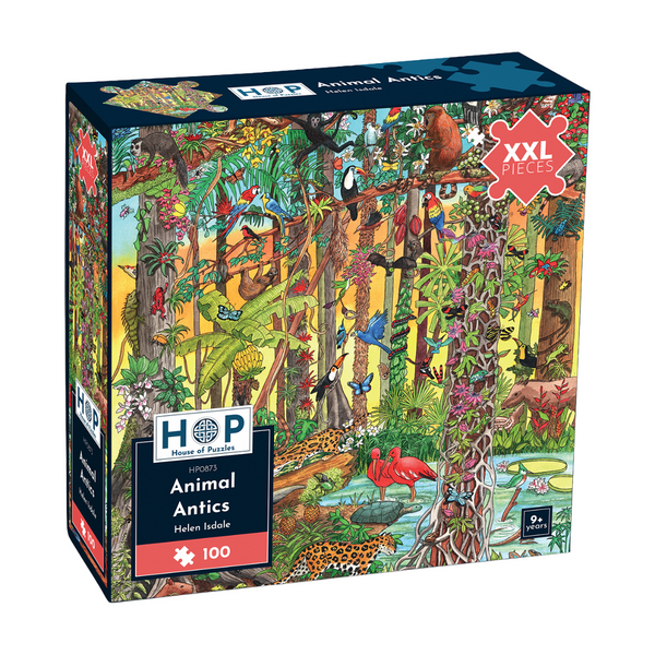 Animal Antics by Helen Isdale - 100 XXL Piece Jigsaw Puzzle (House of Puzzles)