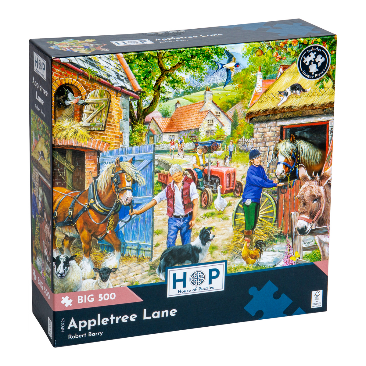 Box, turned right: Appletree Lane – 500 XL Piece Jigsaw Puzzle (House of Puzzles)