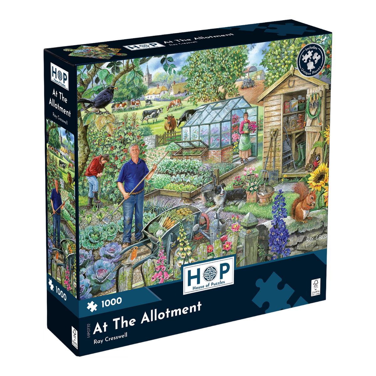 Box, turned right: At The Allotment – 1000 Piece Jigsaw Puzzle (House of Puzzles)