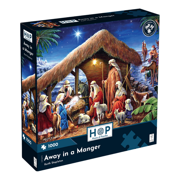 ** Pre-Order ** Away in a Manger by Keith Stapleton - 1000 Piece Jigsaw Puzzle (House of Puzzles)