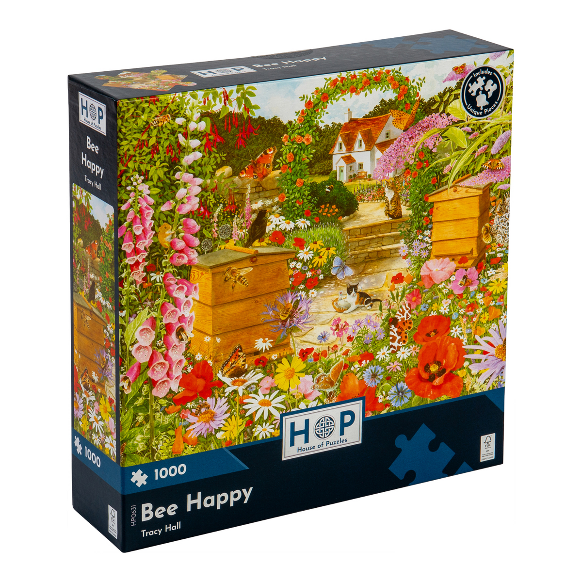 Box, turned right: Bee Happy – 1000 Piece Jigsaw Puzzle (House of Puzzles)