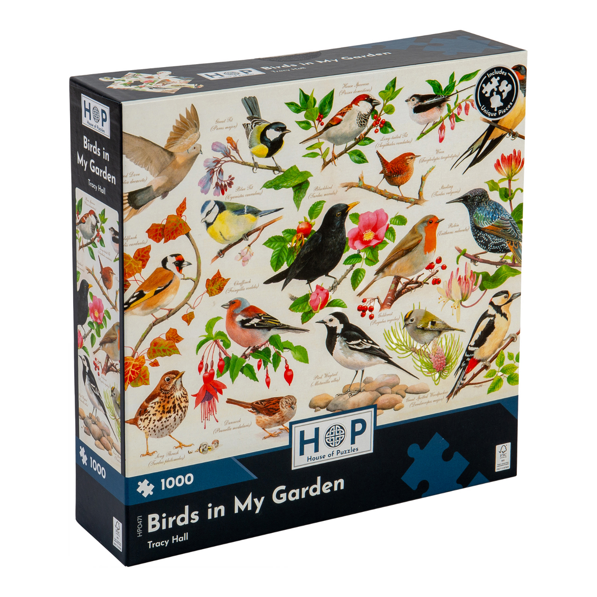 Box, turned right: Birds In My Garden – 1000 Piece Jigsaw Puzzle (House of Puzzles)