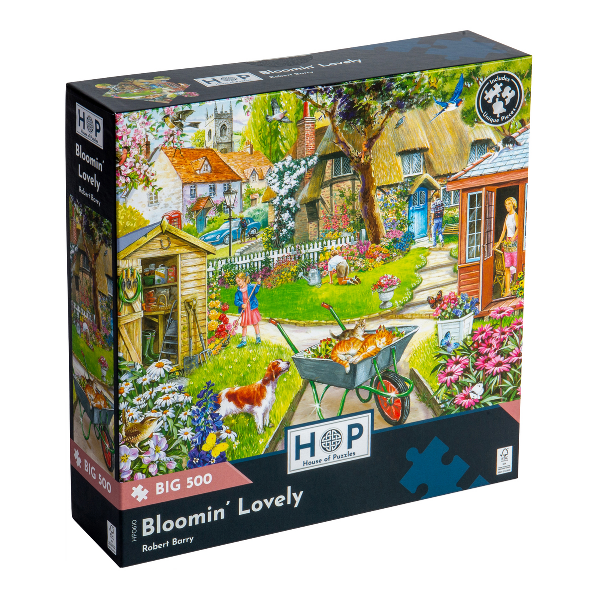 Box, turned right: Bloomin' Lovely – 500 XL Piece Jigsaw Puzzle (House of Puzzles)