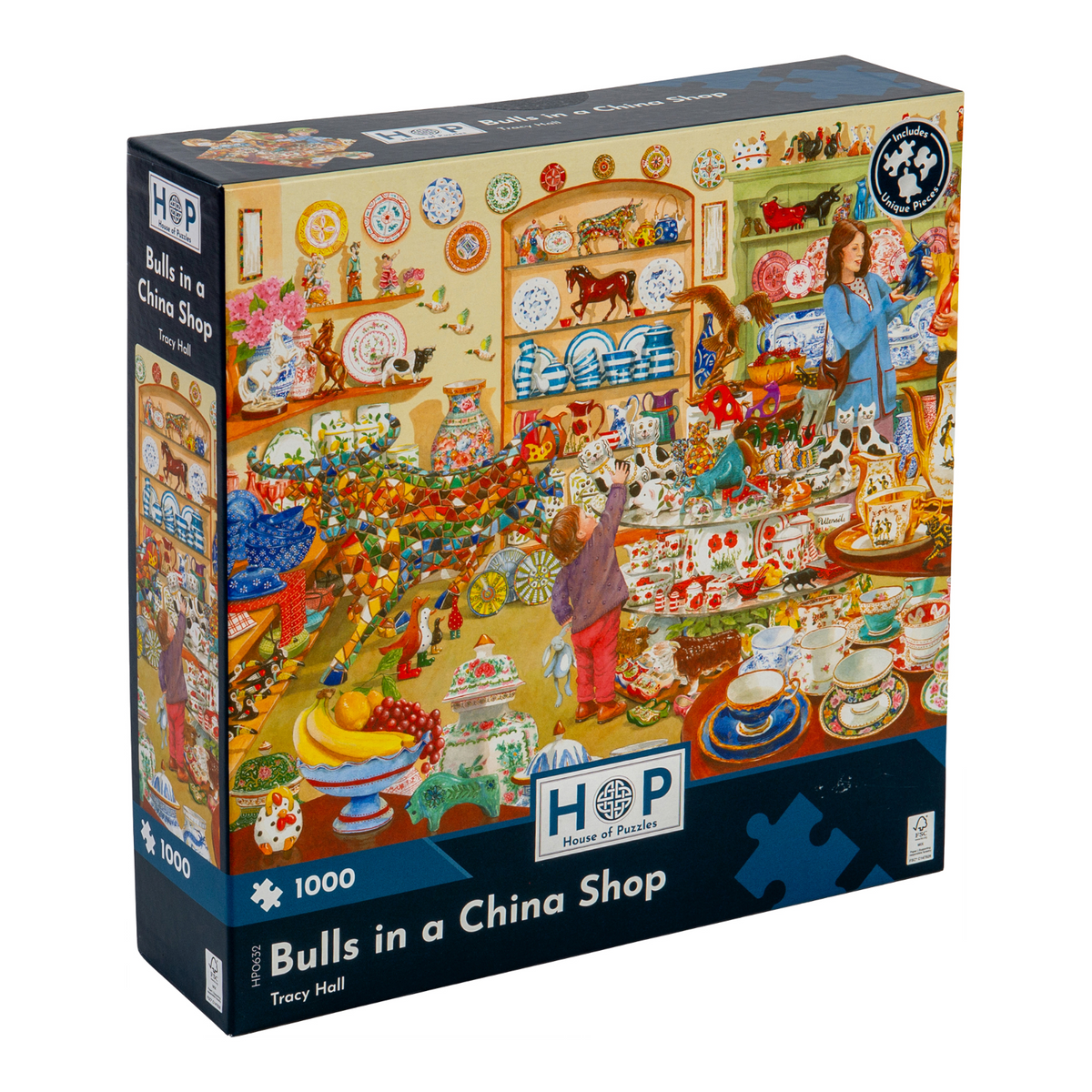 Box, turned right: Bulls In A China Shop – 1000 Piece Jigsaw Puzzle (House of Puzzles)