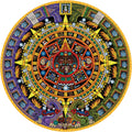 Aztec Sun Stone by Michael Angulo – 1000 Piece Circular Jigsaw Puzzle (Pomegranate)