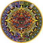 Aztec Sun Stone by Michael Angulo – 1000 Piece Circular Jigsaw Puzzle (Pomegranate)