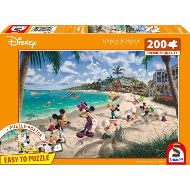 Disney Mickey & Minnie in Florida by Thomas Kinkade – 200 Piece Jigsaw Puzzle (Schmidt)