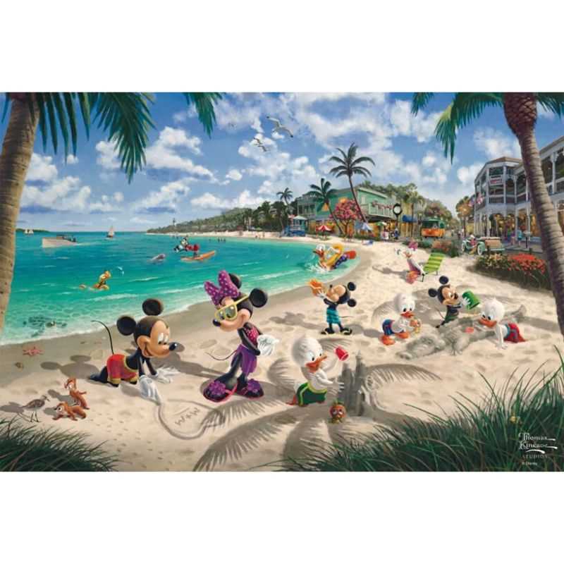 Disney Mickey & Minnie in Florida by Thomas Kinkade – 200 Piece Jigsaw Puzzle (Schmidt)