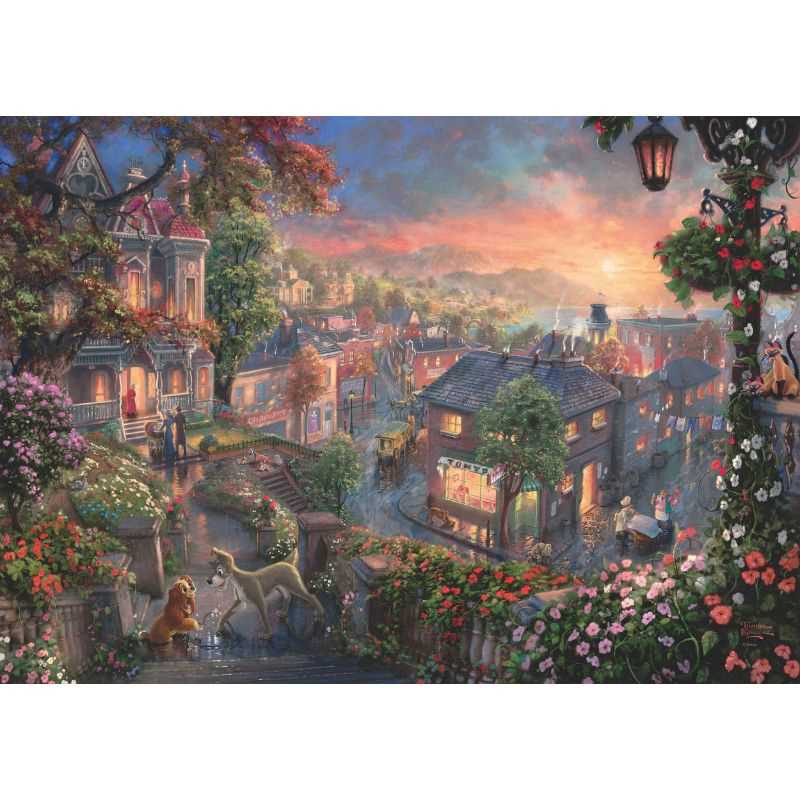 Disney Lady & the Tramp by Thomas Kinkade – 1000 Piece Jigsaw Puzzle (Schmidt)