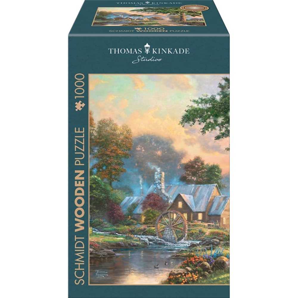 Simpler Times Wooden Puzzle by Thomas Kinkade – 1000 Piece Jigsaw Puzzle (Schmidt)