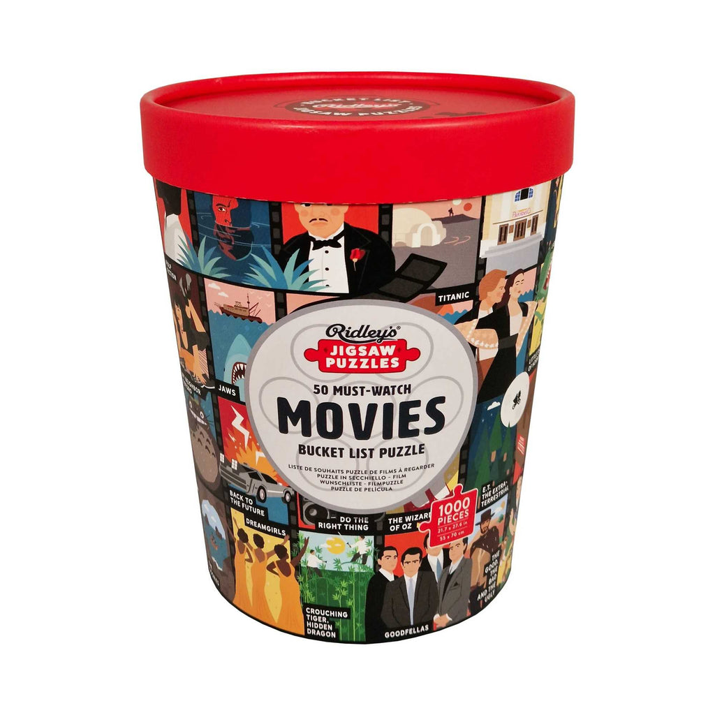 50 Must-Watch Movies Bucket List – 1000 Piece Jigsaw Puzzle (Ridley's Games)
