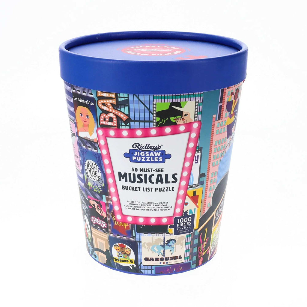 50 Must-See Musicals Bucket List – 1000 Piece Jigsaw Puzzle (Ridley's Games)
