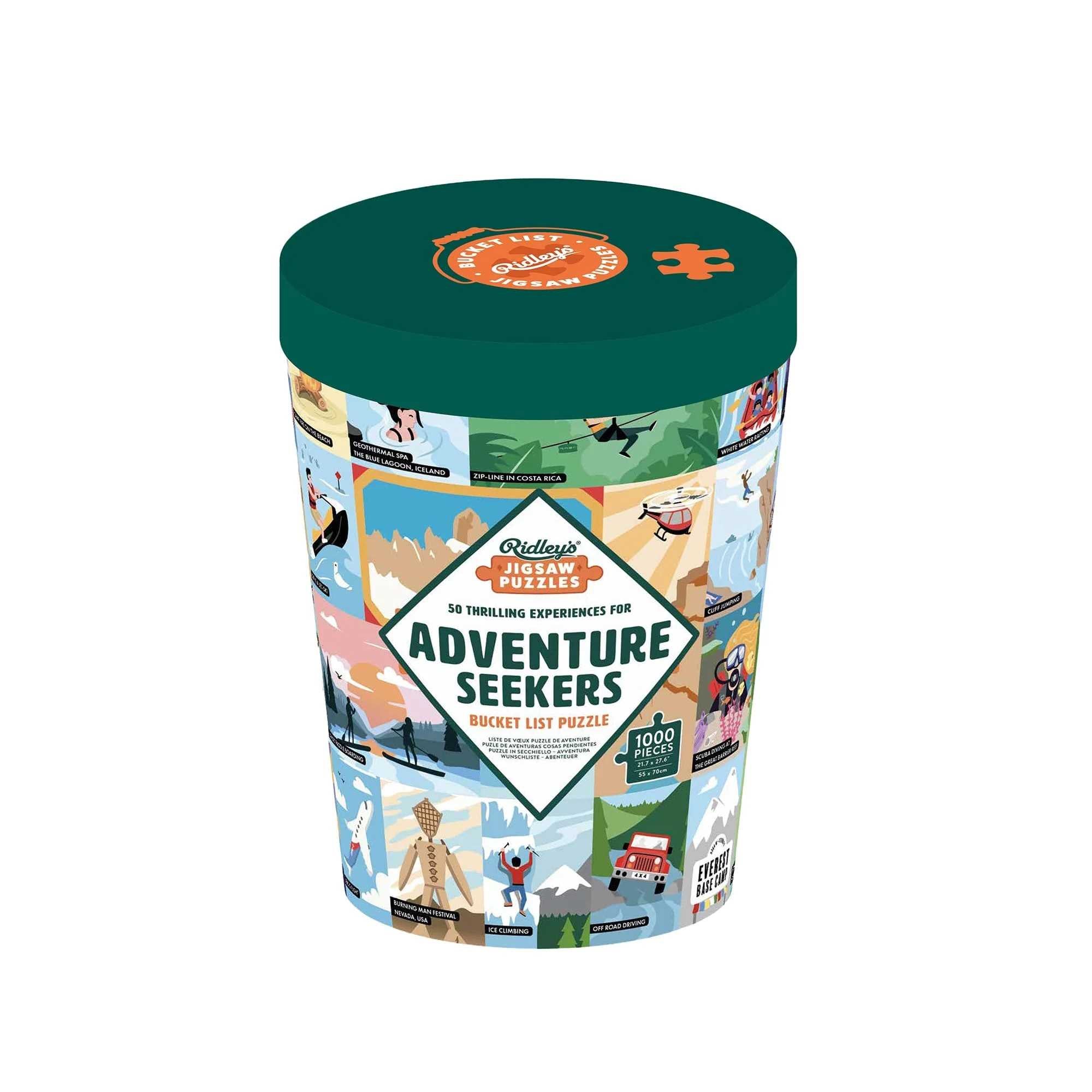 50 Thrilling Experiences for Adventure Seekers Bucket List – 1000 Piece Jigsaw Puzzle (Ridley's Games)