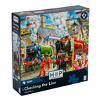 Box, turned right: Checking the Line – 1000 Piece Jigsaw Puzzle (House of Puzzles)