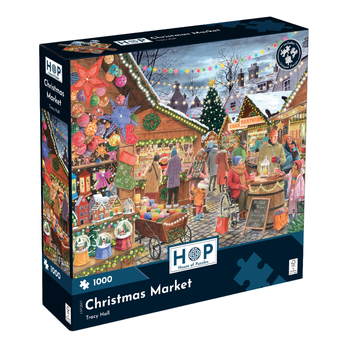 ** Pre-Order ** Christmas Market by Tracy Hall - 1000 Piece Jigsaw Puzzle (House of Puzzles)