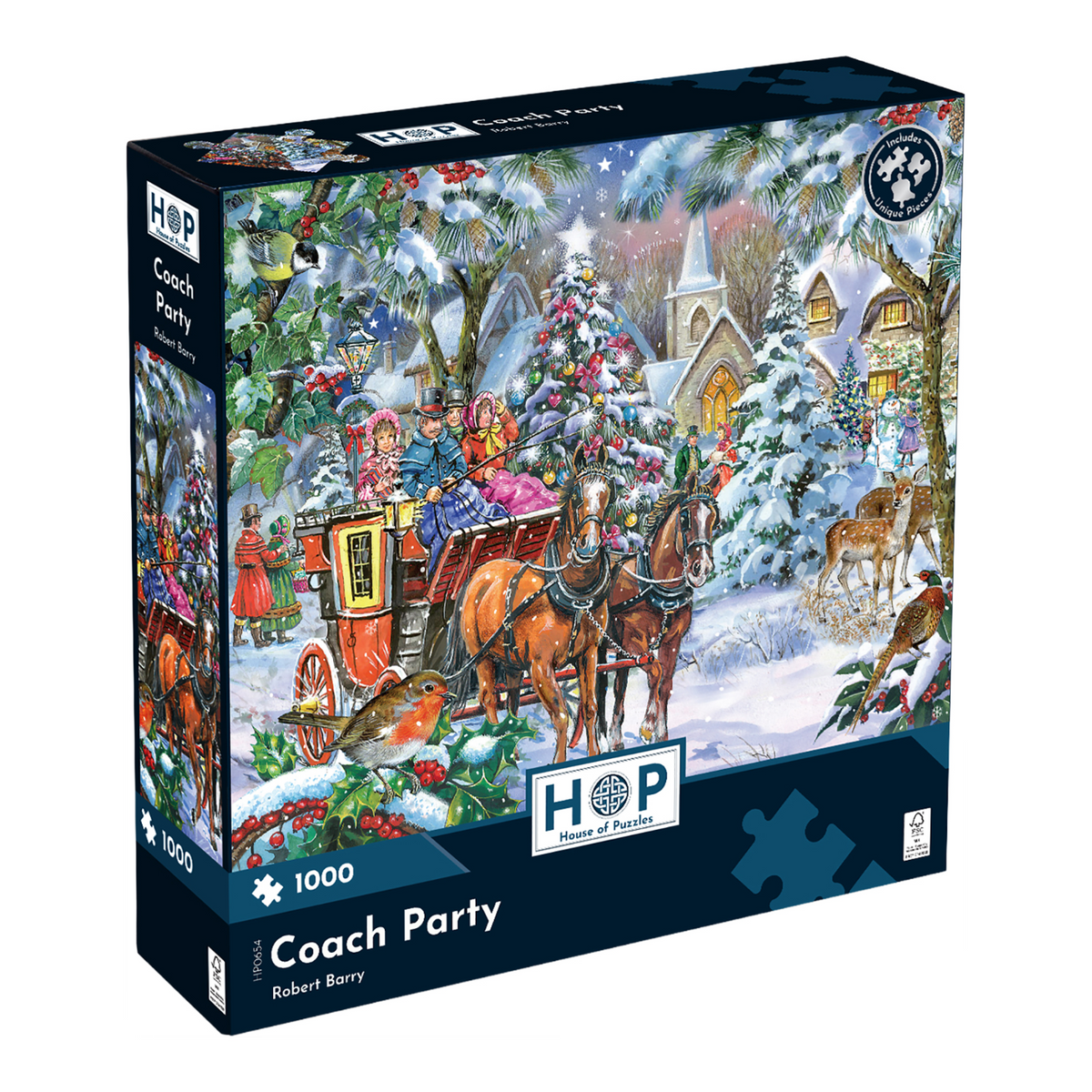 Box, turned right: Coach Party – 1000 Piece Jigsaw Puzzle (House of Puzzles)