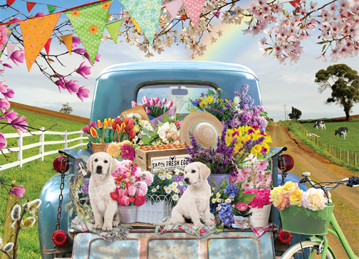 Country Truck in Spring – 500 Piece Jigsaw Puzzle (Cobble Hill)
