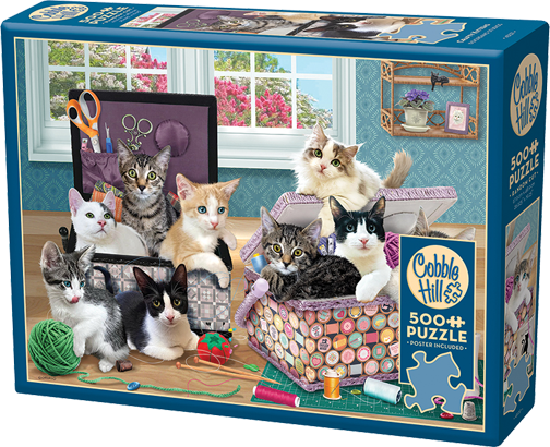 Crafty Kittens – 500 Piece Jigsaw Puzzle (Cobble Hill)