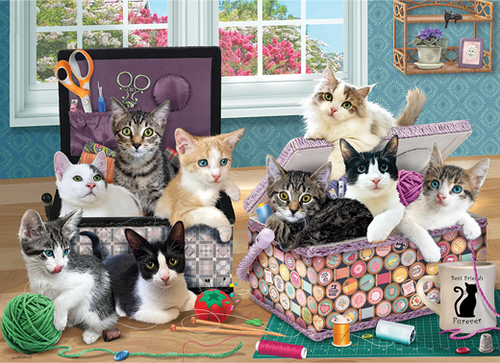 Crafty Kittens – 500 Piece Jigsaw Puzzle (Cobble Hill)