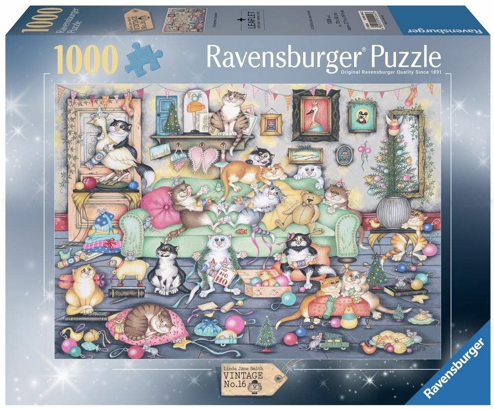 Crazy Cats Vintage No. 16 – Christmas Crackers by Ravensburger – 1000 Piece Jigsaw Puzzle (Ravensburger)