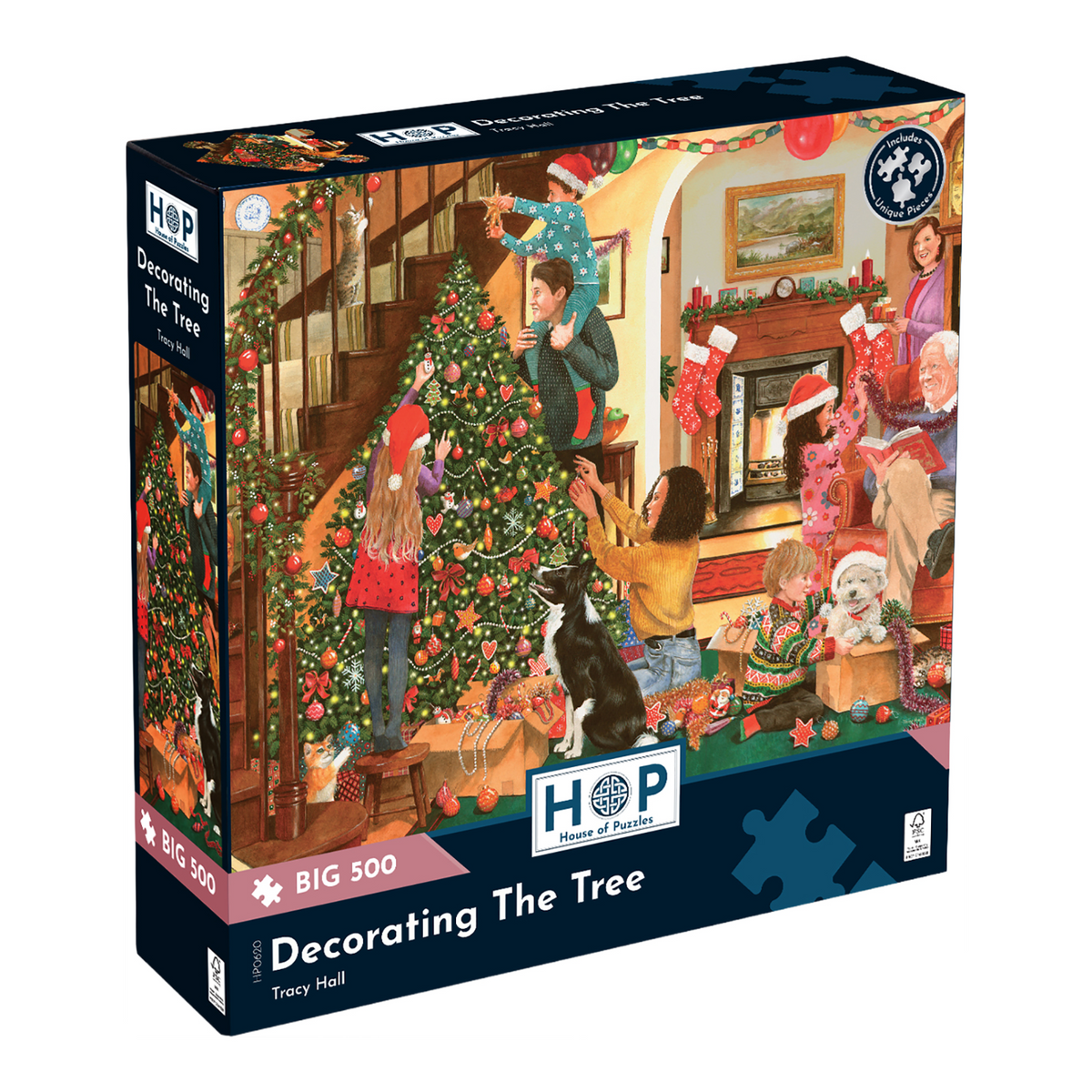 Box, turned right: Decorating The Tree – 500 XL Piece Jigsaw Puzzle (House of Puzzles)