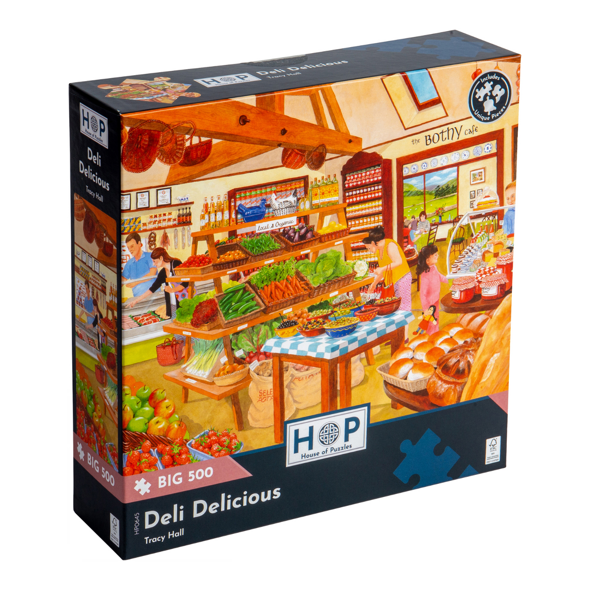 Box, turned right: Deli Delicious – 500 XL Piece Jigsaw Puzzle (House of Puzzles)