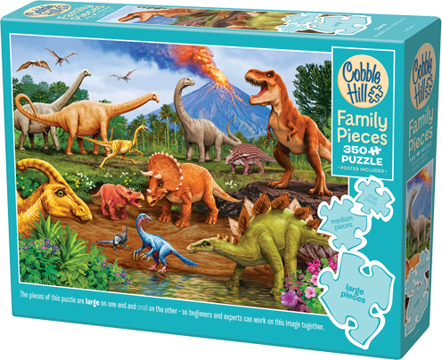 Dinos – 350 Piece Jigsaw Puzzle (Cobble Hill) - Completed Puzzle