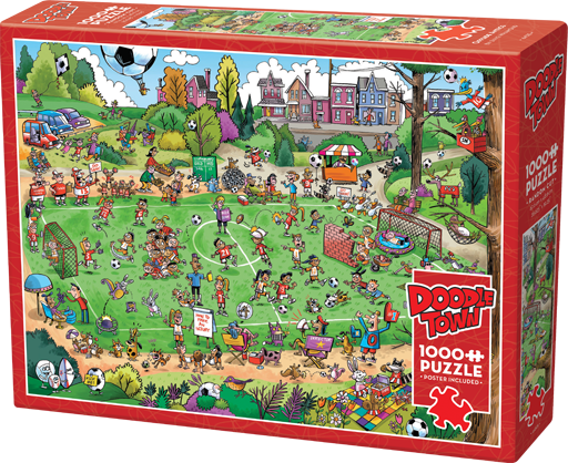 Doodle Town: Offside Antics – 1000 Piece Jigsaw Puzzle (Cobble Hill)