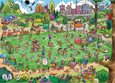Doodle Town: Offside Antics – 1000 Piece Jigsaw Puzzle (Cobble Hill)