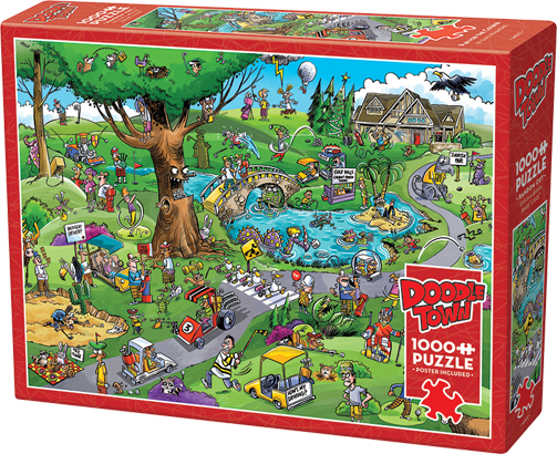 Doodle Town: Par for the Course – 1000 Piece Jigsaw Puzzle (Cobble Hill)