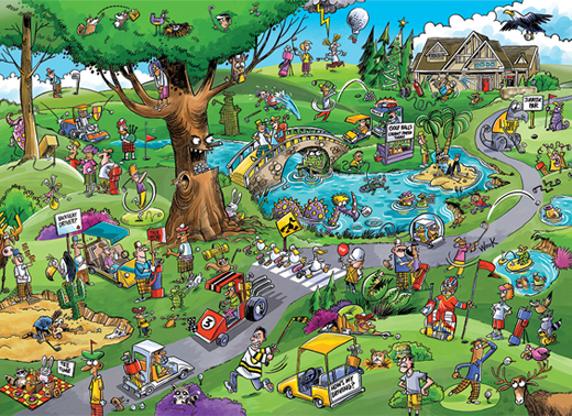 Doodle Town: Par for the Course – 1000 Piece Jigsaw Puzzle (Cobble Hill)