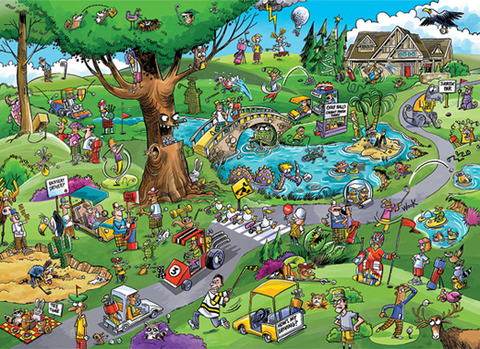 Doodle Town: Par for the Course – 1000 Piece Jigsaw Puzzle (Cobble Hill)