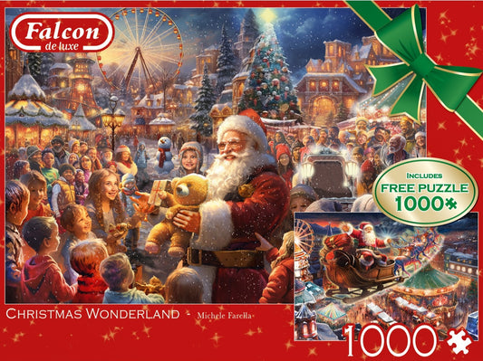Falcon De Luxe  - Christmas Wonderland - 2 x 1000 Piece Jigsaw Puzzle