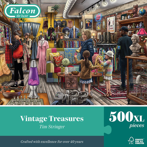 Vintage Treasures – 500 XL Piece Jigsaw Puzzle (Falcon) - Completed Puzzle