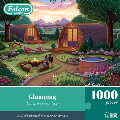 Glamping – 1000 Piece Jigsaw Puzzle (Falcon) - Completed Puzzle