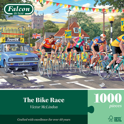 The Bike Race – 1000 Piece Jigsaw Puzzle (Falcon) - Completed Puzzle