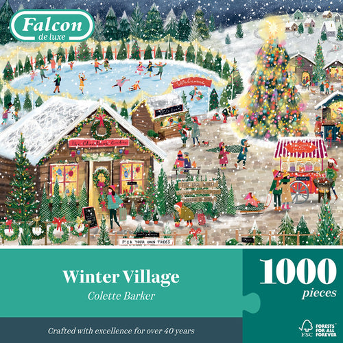 Winter Village – 1000 Piece Jigsaw Puzzle (Falcon) - Image 2