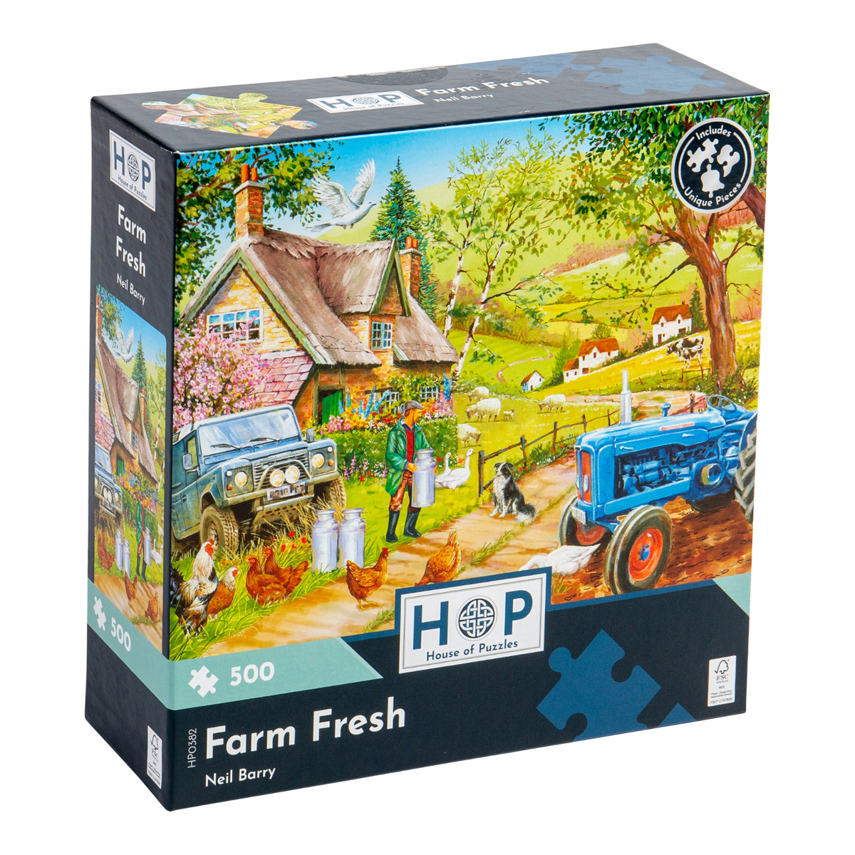 Box, turned right: Farm Fresh – 500 Piece Jigsaw Puzzle (House of Puzzles)