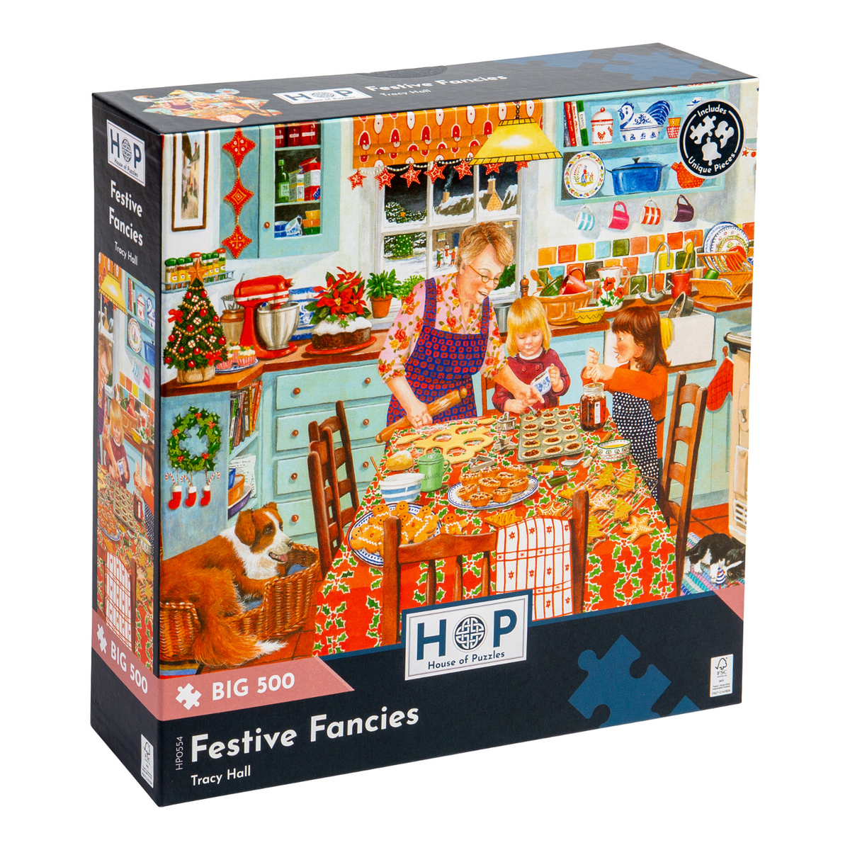 Box, turned right: Festive Fancies – 500 XL Piece Jigsaw Puzzle (House of Puzzles)
