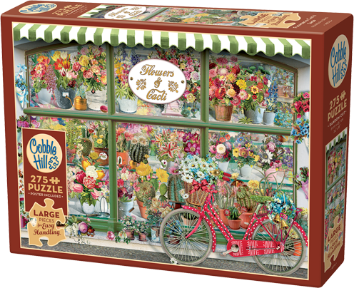 Flowers & Cacti Shop – 275 Piece Jigsaw Puzzle (Cobble Hill) - Completed Puzzle