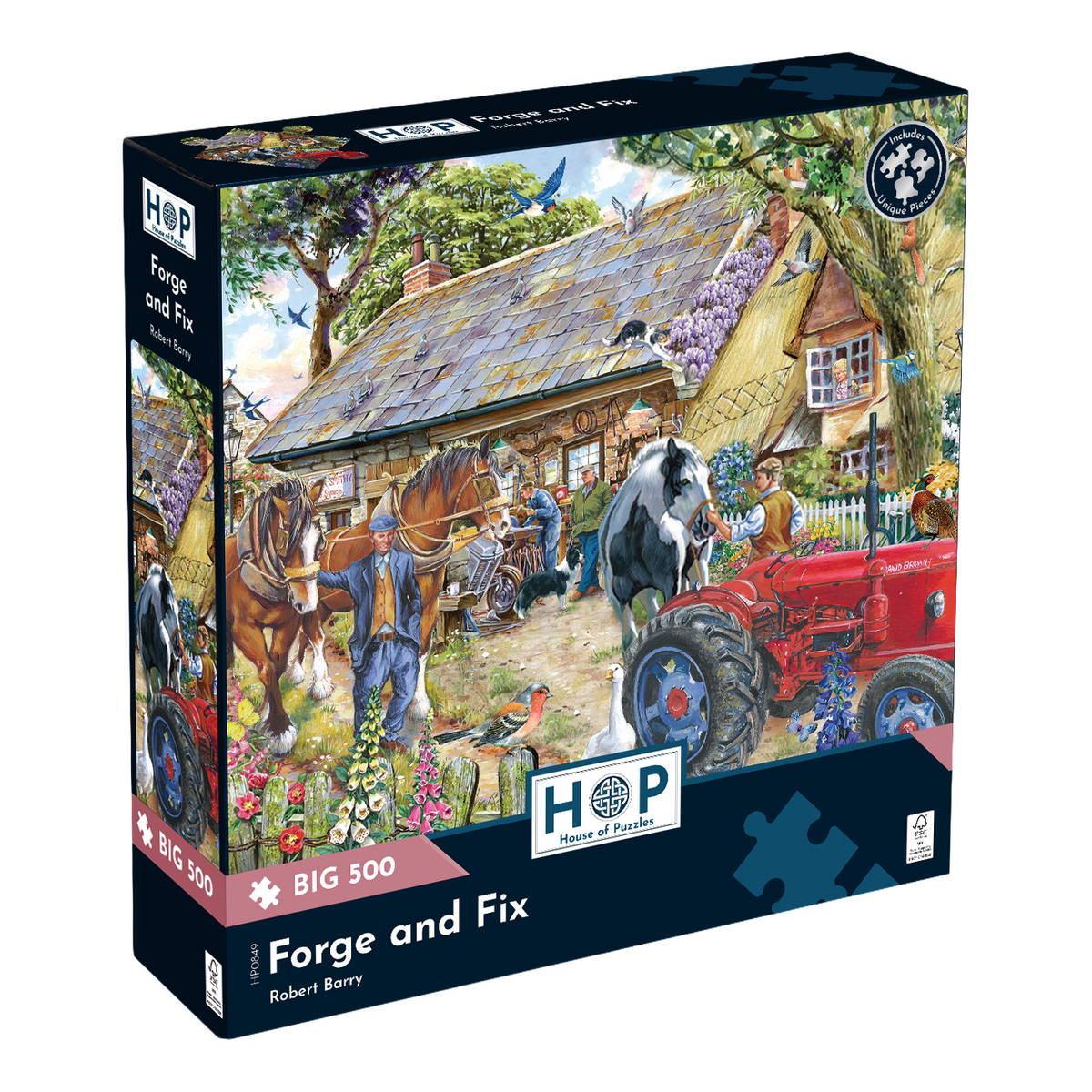 Box, turned right: Forge and Fix by Robert Barry - 500 Piece Big Jigsaw Puzzle (House of Puzzles)