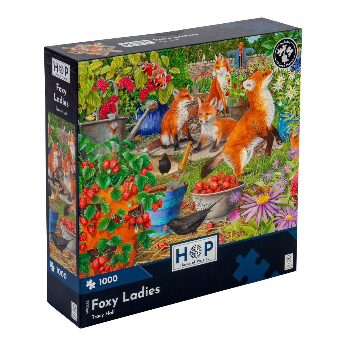 Box, turned right: Foxy Ladies – 1000 Piece Jigsaw Puzzle (House of Puzzles)