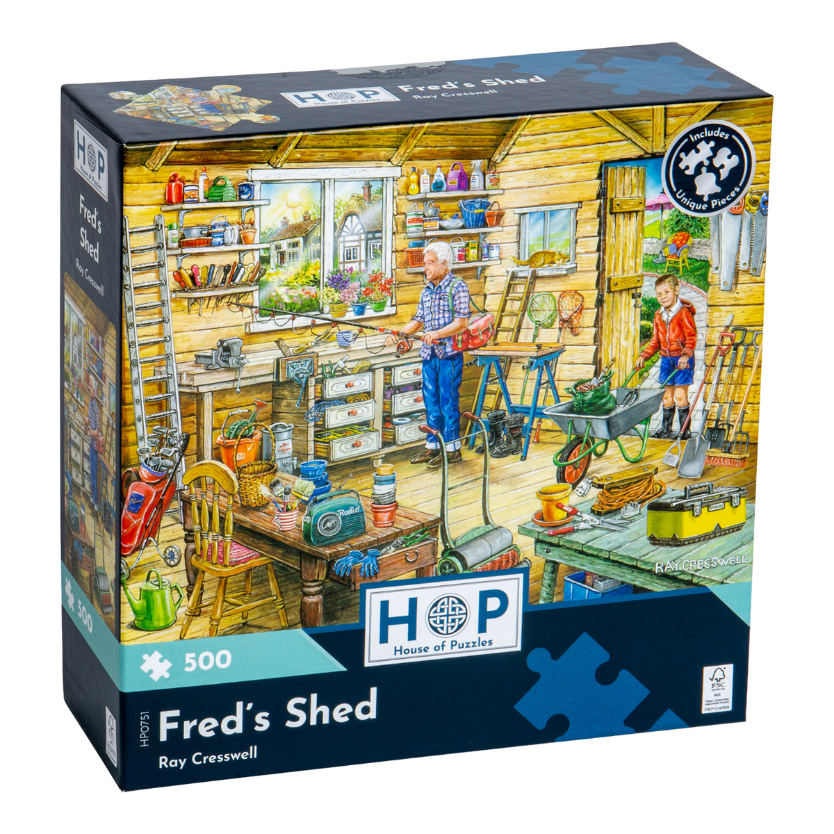 Box, turned right: Fred's Shed – 500 Piece Jigsaw Puzzle (House of Puzzles)